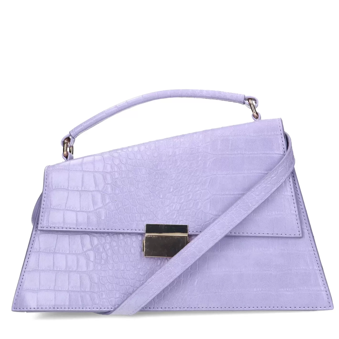 Sac A Main Croco Avec Details - Lilas<Sacha Best Sale