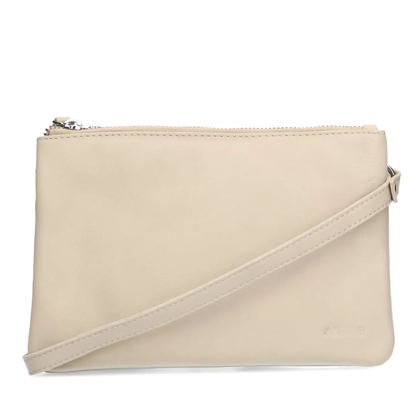 Sac Bandoulière En Cuir - Blanc Casse<Sacha Shop