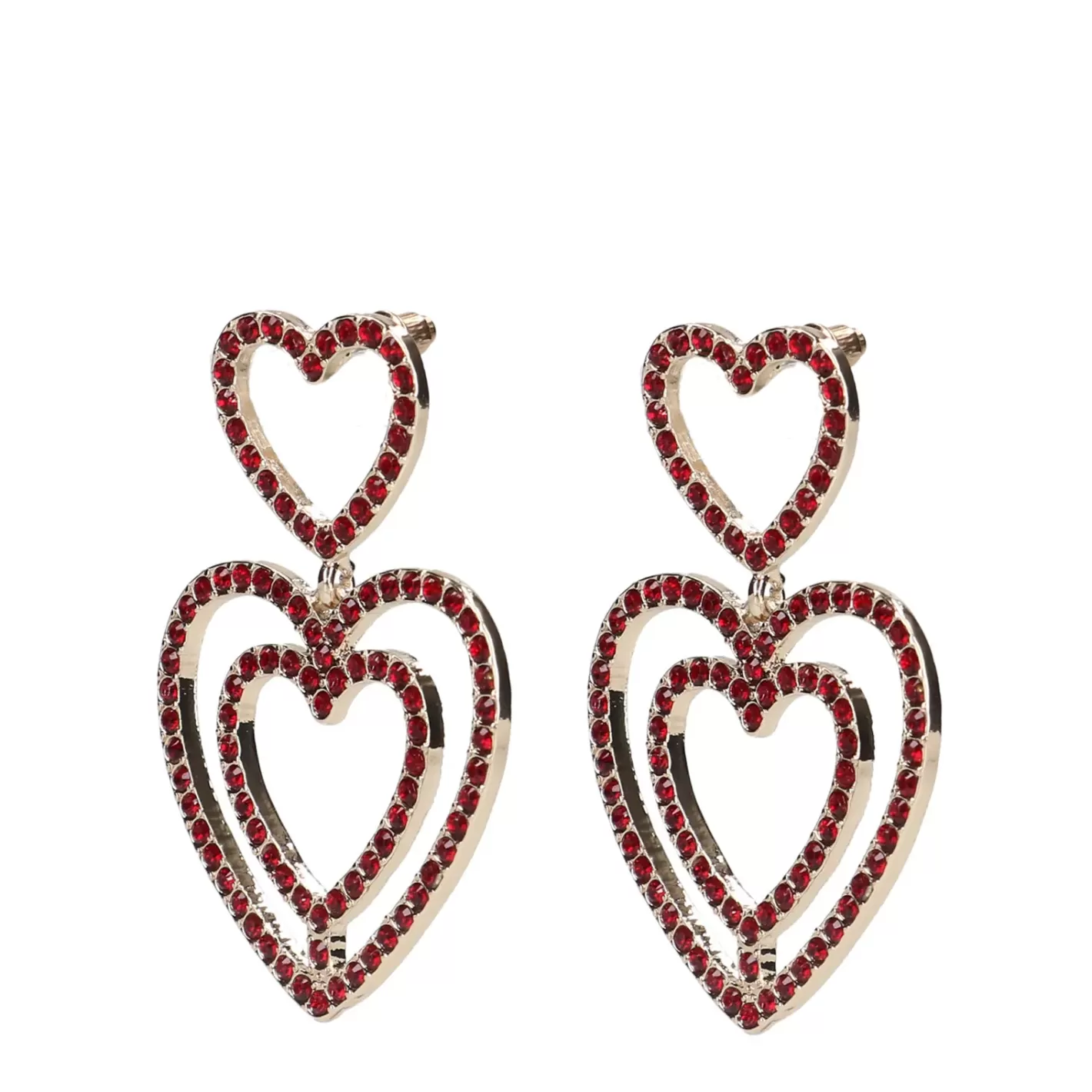 X Tessa Van Montfoort Boucles D'Oreille Trois Coeurs - Dore<Sacha Clearance