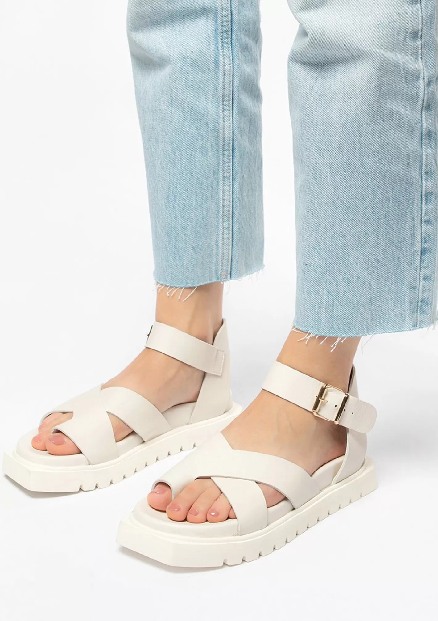 Sandales A Plateforme En Cuir - Blanc<Sacha Store