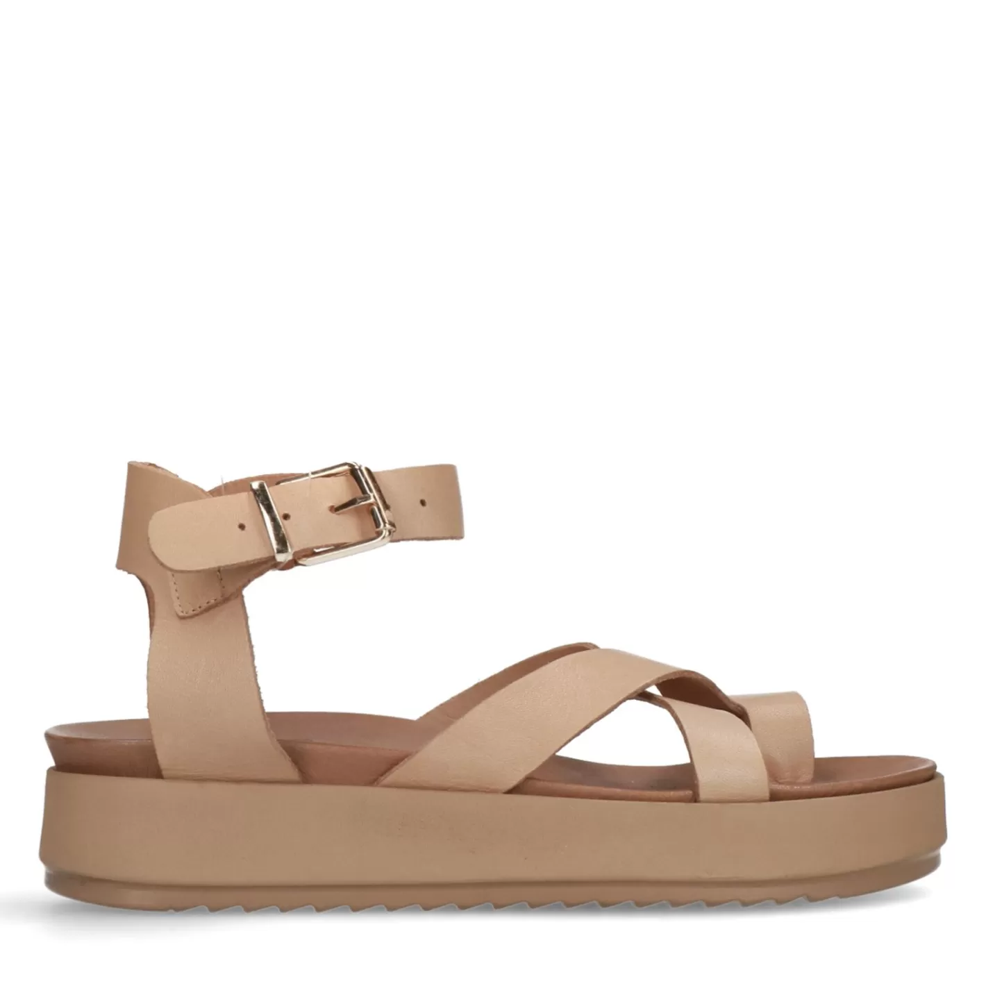 Sandales A Plateforme En Cuir - Camel<Sacha Best