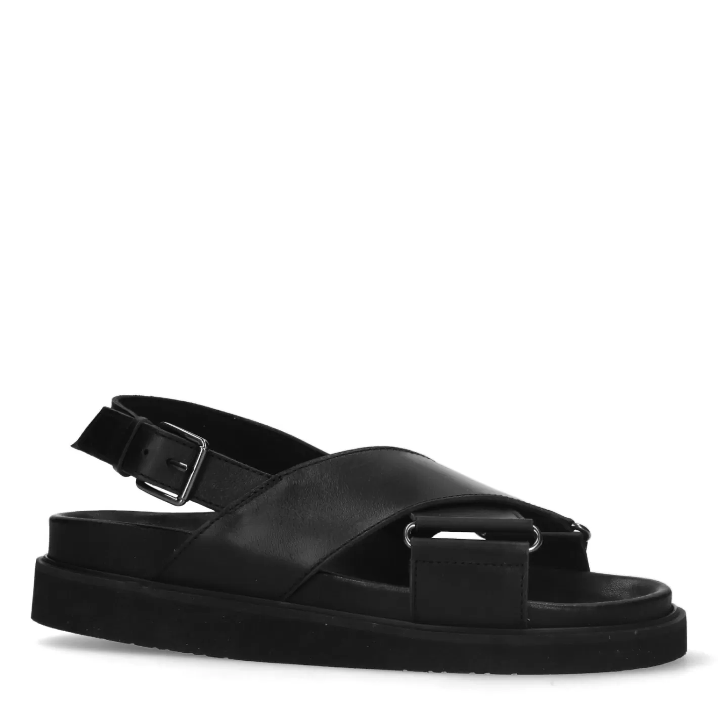 Sandales A Plateforme En Cuir A Brides Croisees - Noir<Sacha Online
