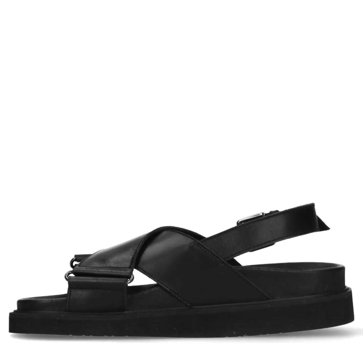 Sandales A Plateforme En Cuir A Brides Croisees - Noir<Sacha Online