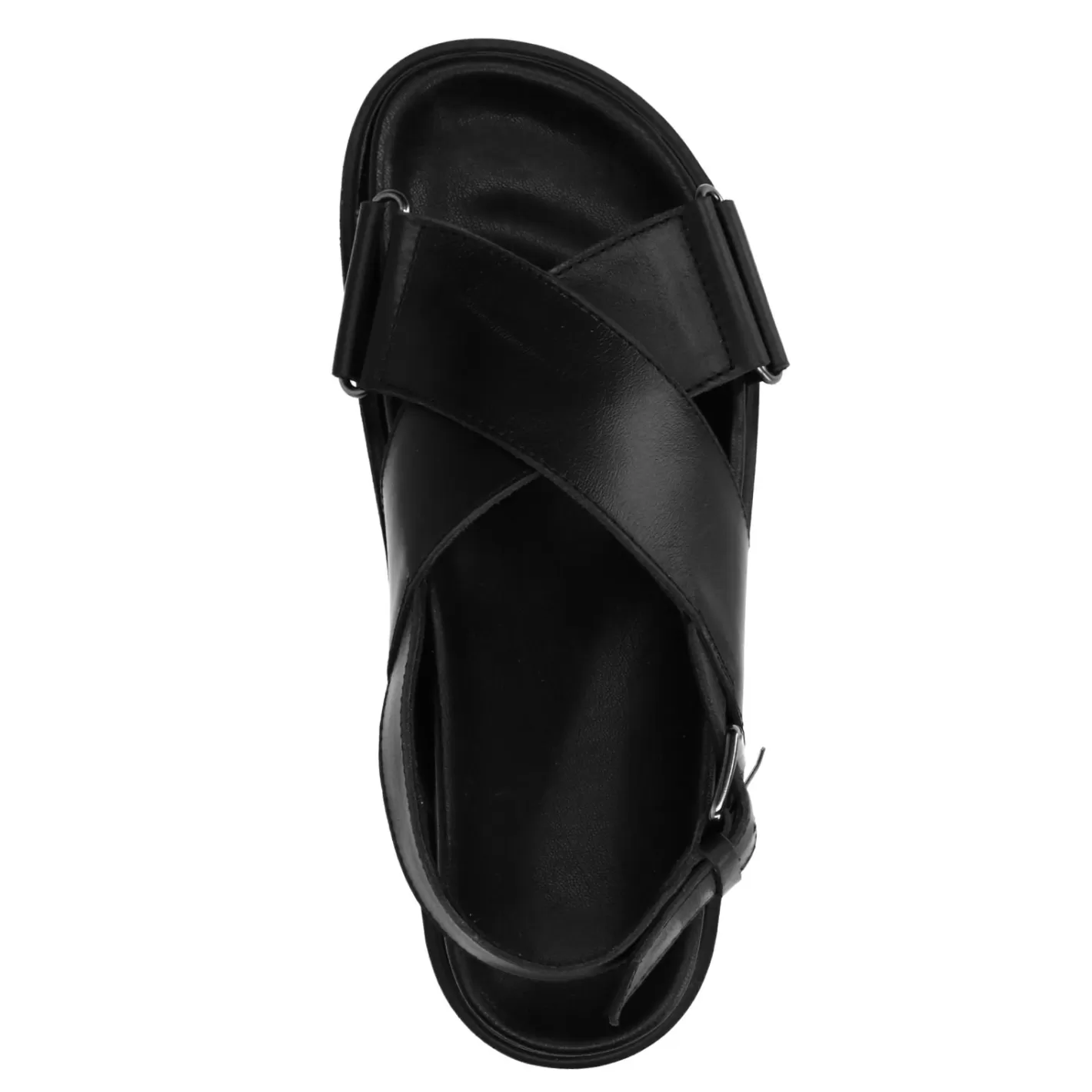 Sandales A Plateforme En Cuir A Brides Croisees - Noir<Sacha Online