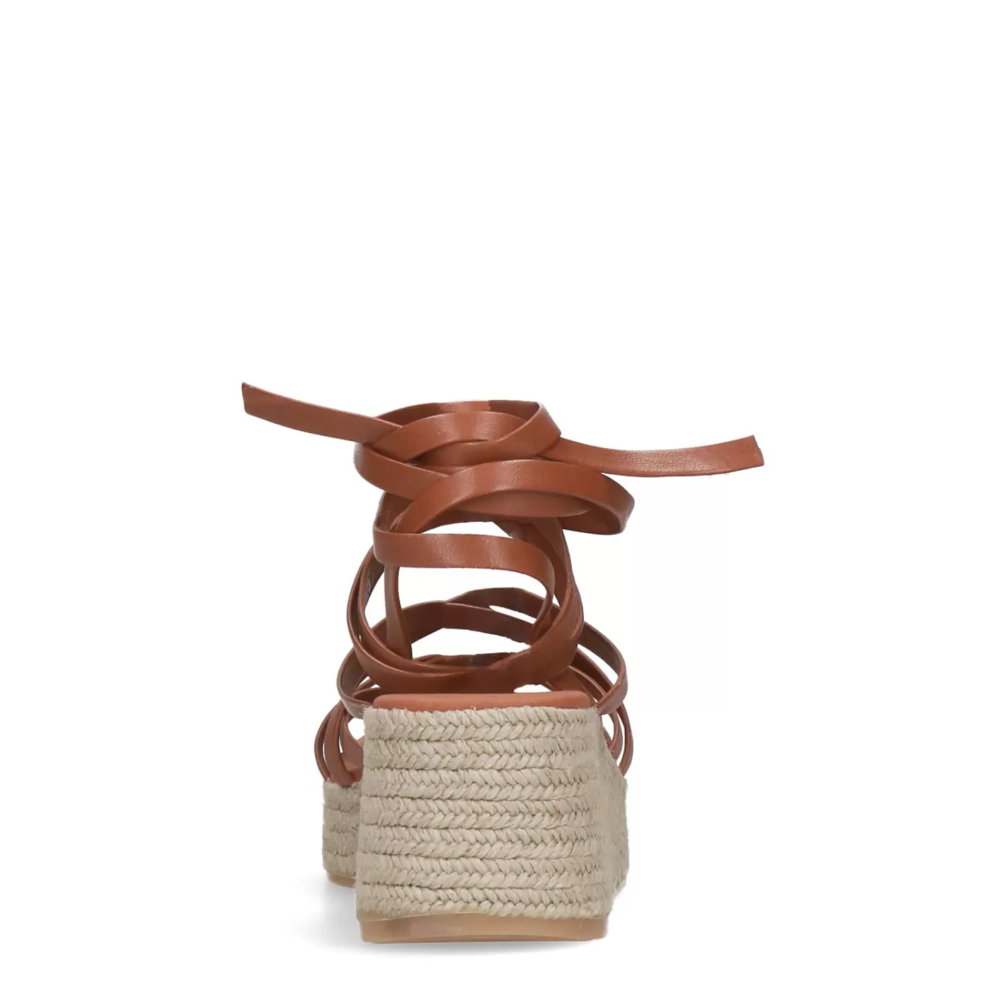 Sandales A Semelle Plateforme En Cuir A Lacets - Cognac<Sacha New