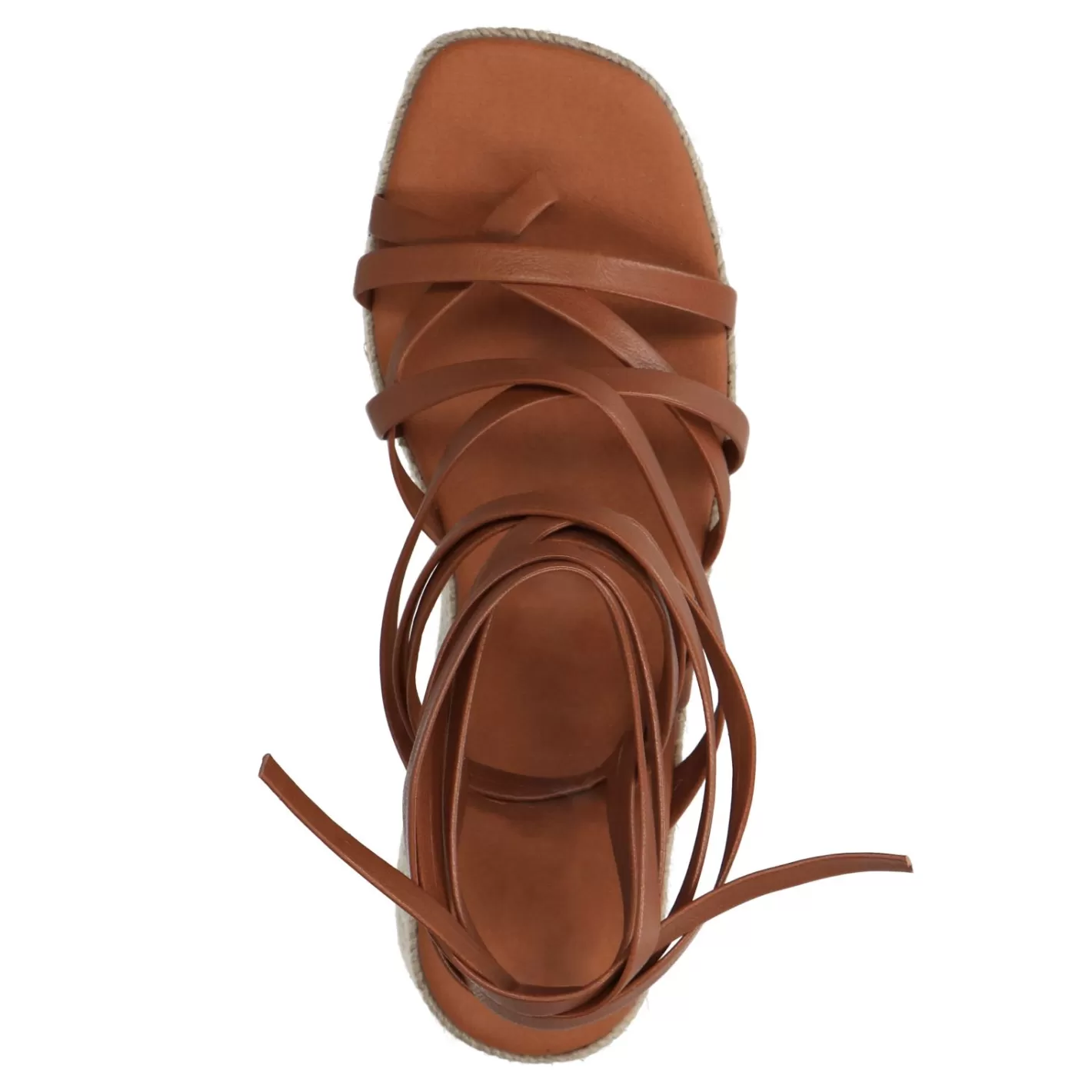 Sandales A Semelle Plateforme En Cuir A Lacets - Cognac<Sacha New
