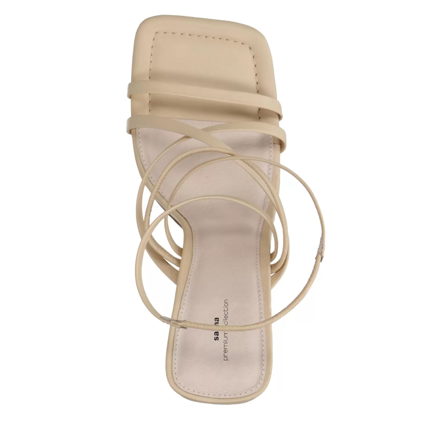 Sandales A Talon A Brides Et Au Bout Carre - Creme<Sacha Discount