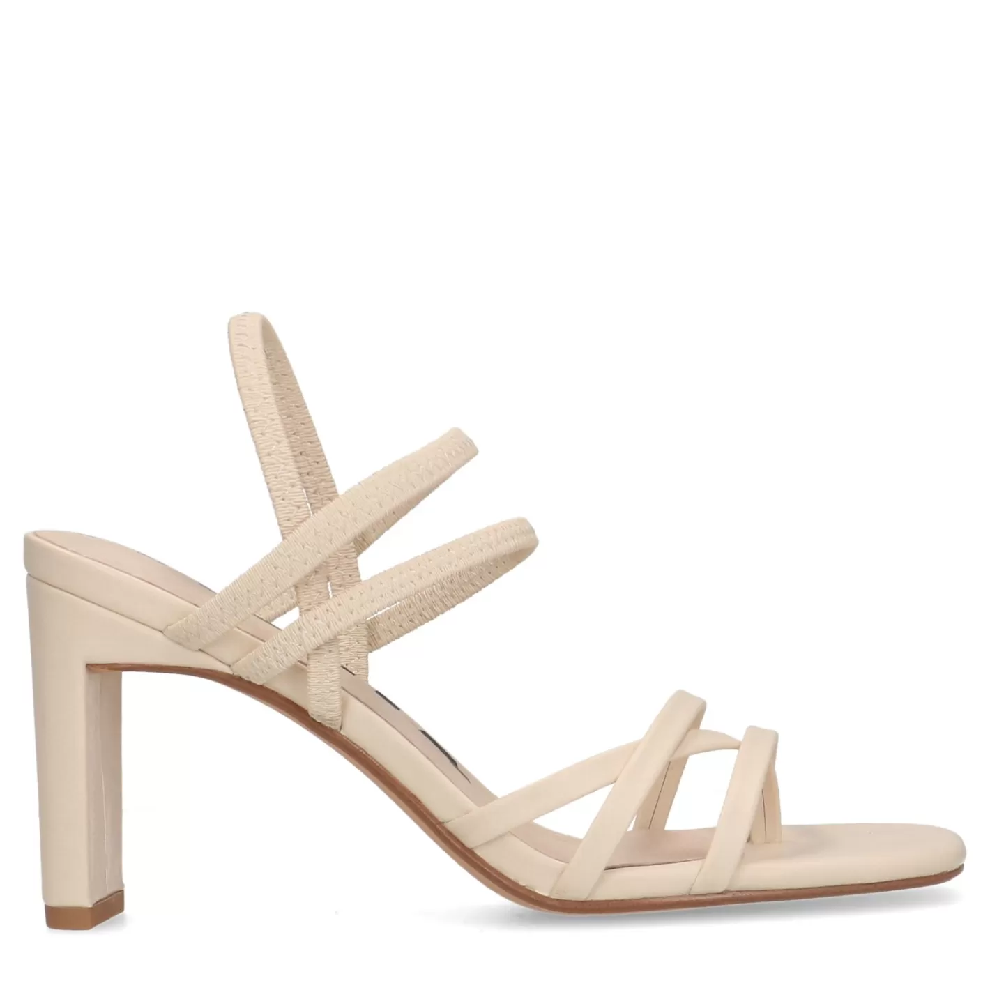 Sandales A Talon Avec Brides - Blanc Casse<Sacha Sale