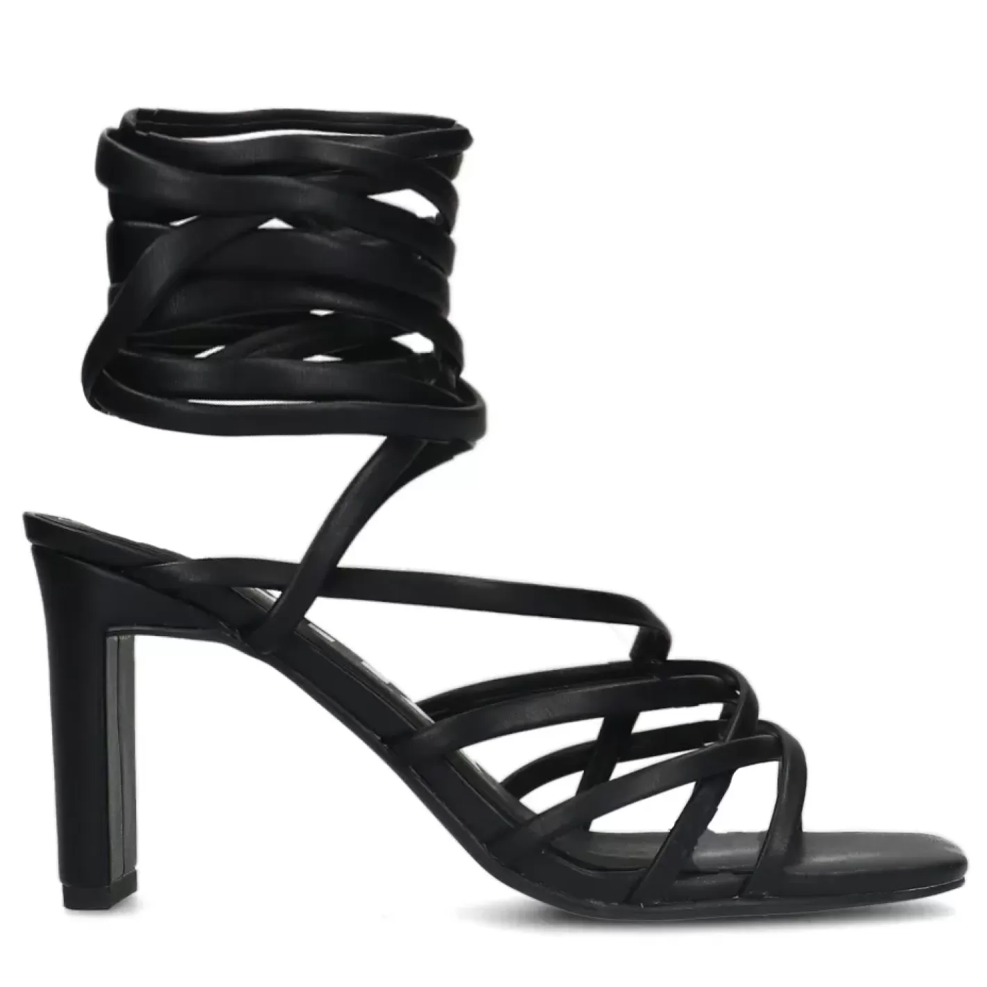 Sandales A Talon Avec Lacets A Nouer - Noir<Sacha Shop