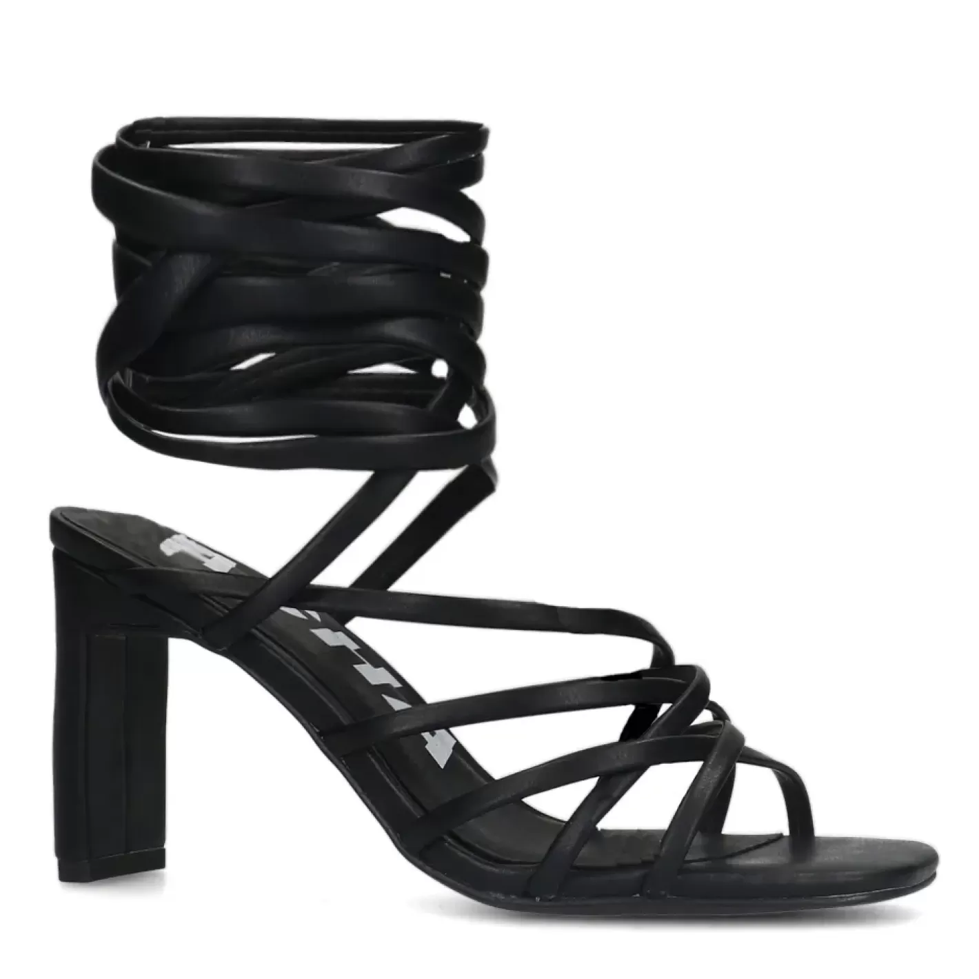 Sandales A Talon Avec Lacets A Nouer - Noir<Sacha Shop