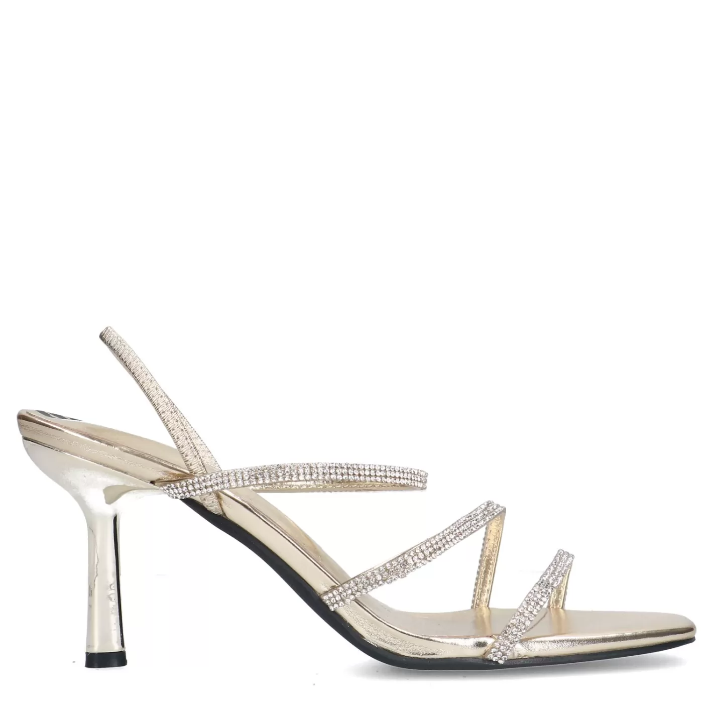 Sandales A Talon Avec Strass - Dore<Sacha Hot