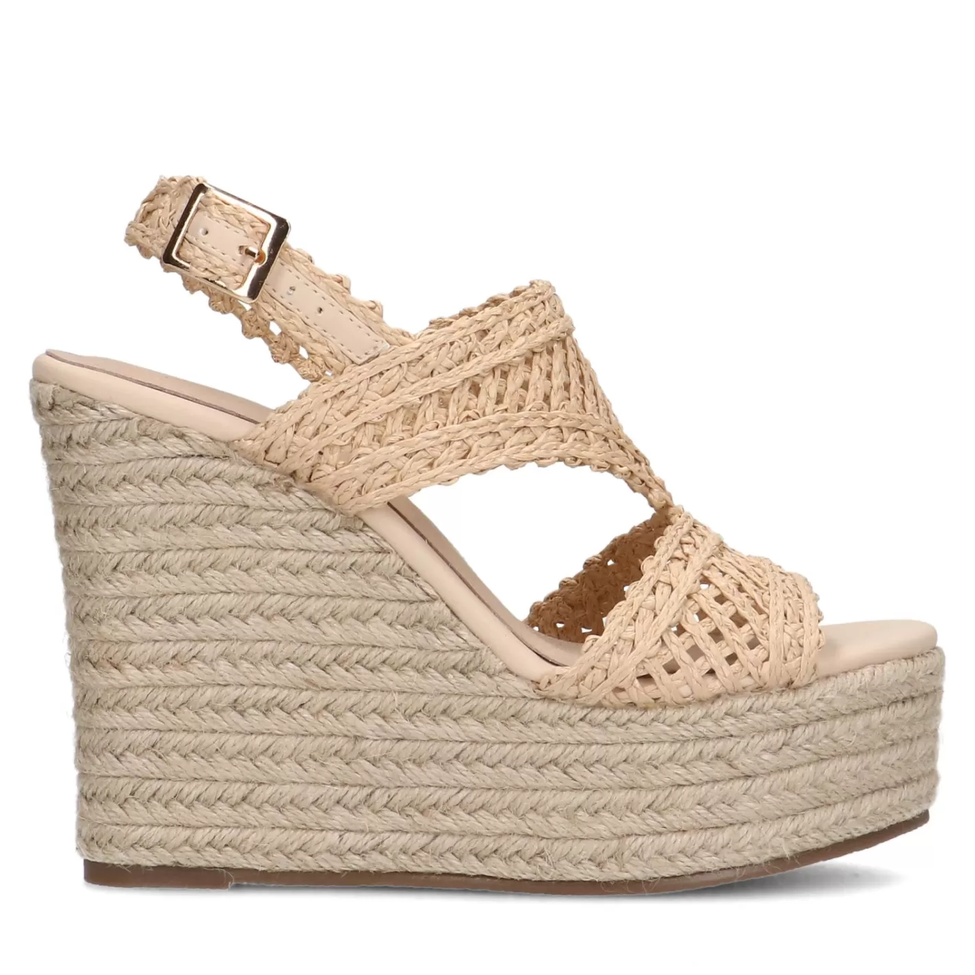 Sandales A Talon Compense - Beige<Sacha Hot