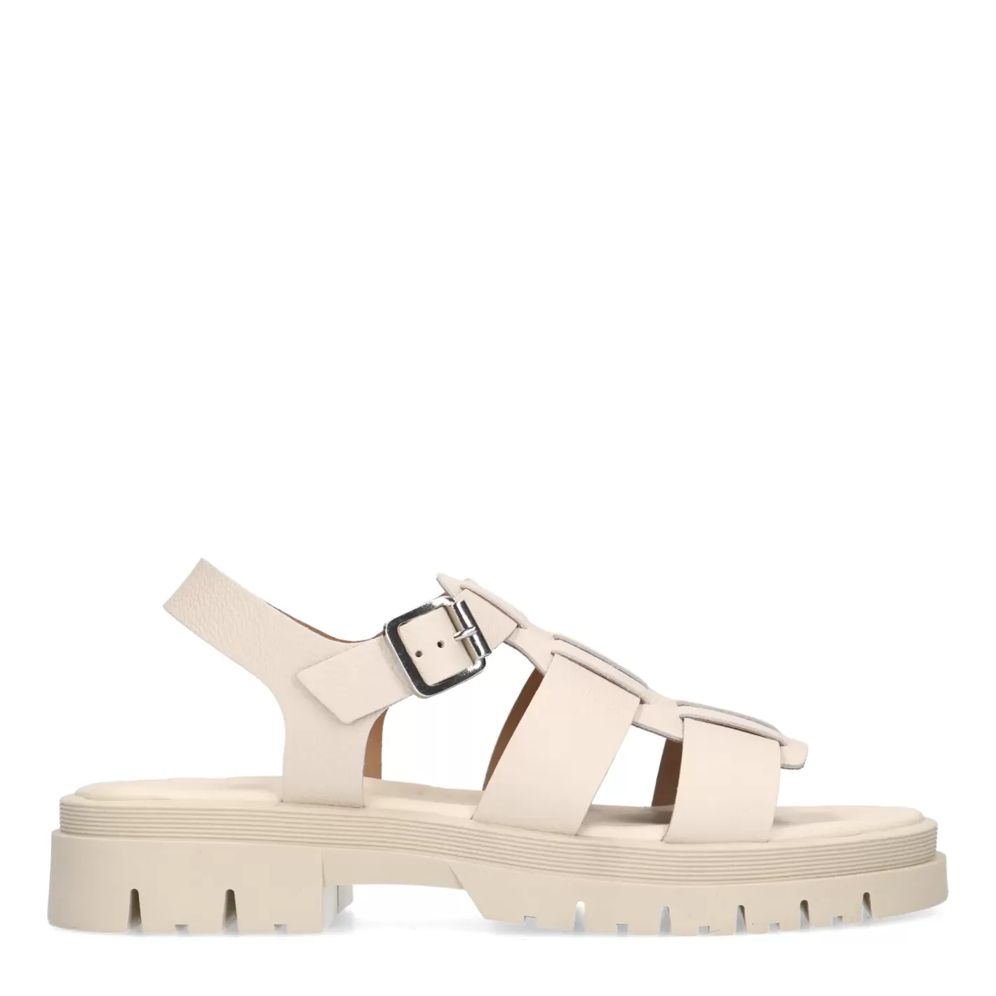 Sandales Chunky En Cuir - Blanc Casse<Sacha Cheap