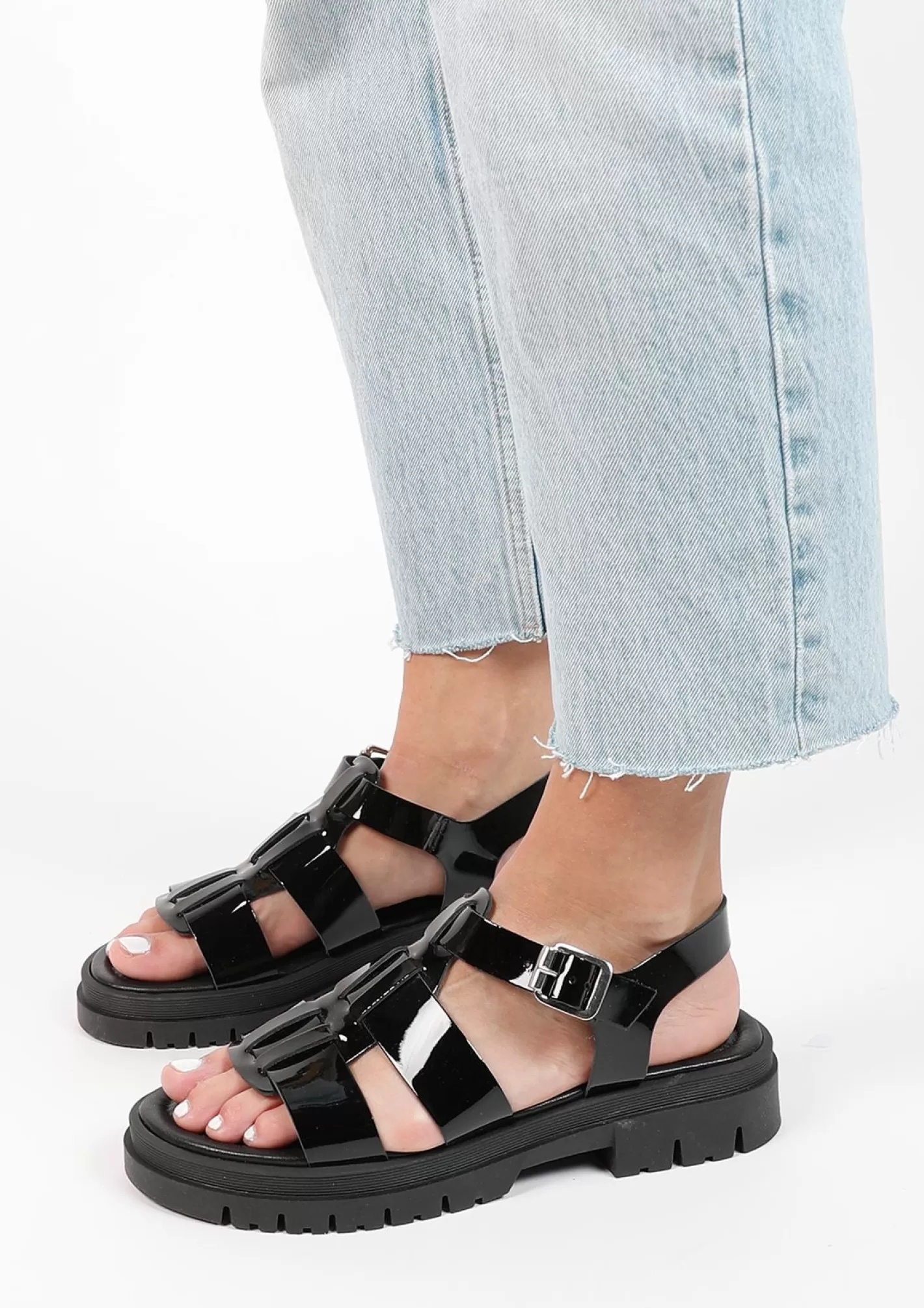 Sandales Chunky En Cuir - Noir<Sacha Fashion