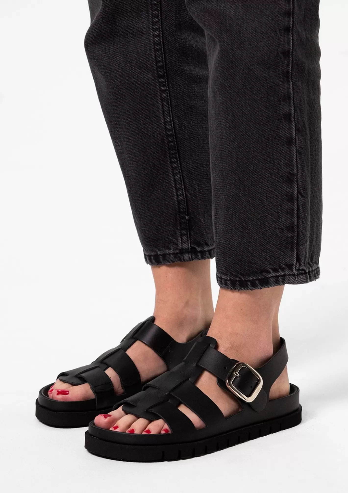 Sandales Chunky En Cuir - Noir<Sacha Best Sale