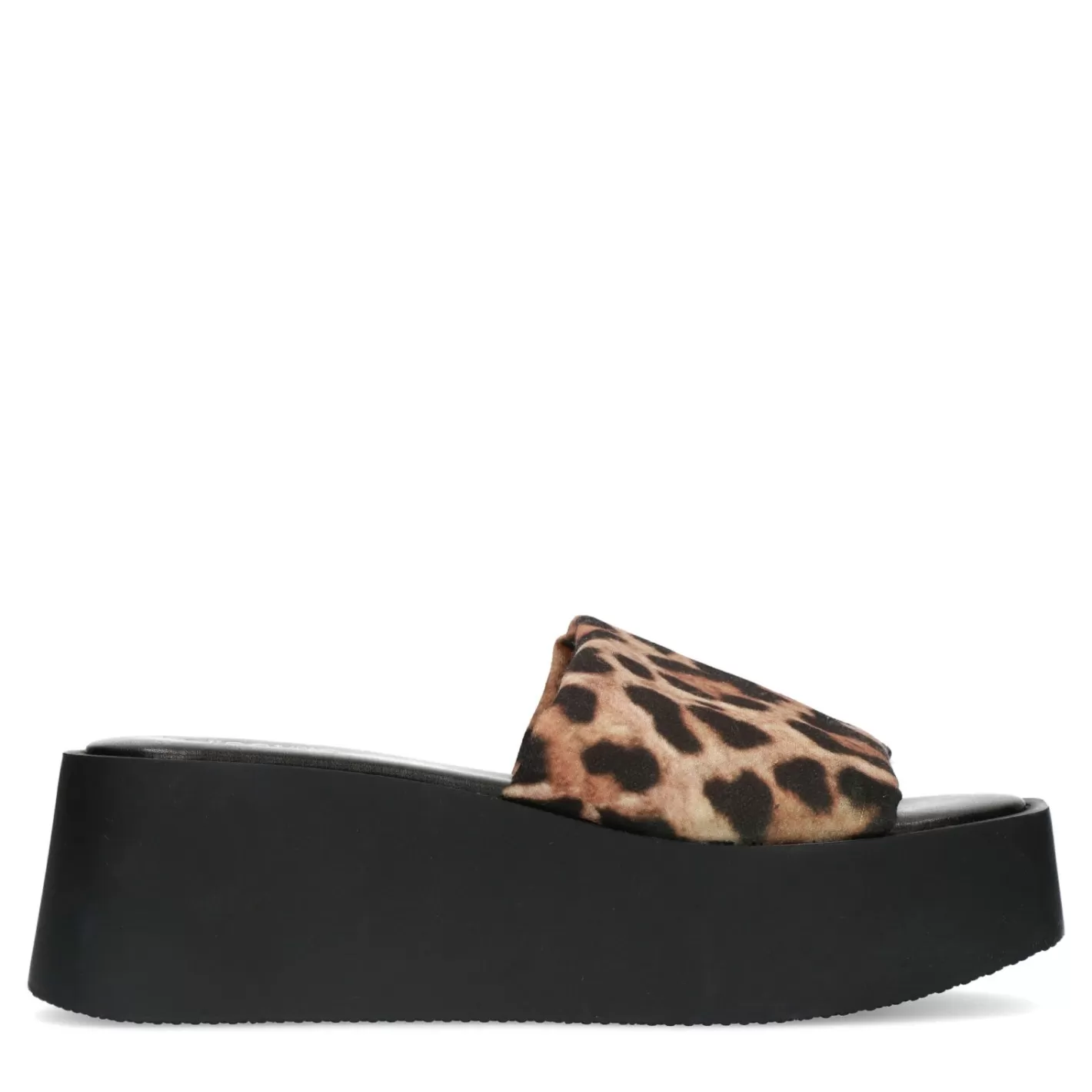 Sandales Compensees Leopard - Noir<Sacha Shop