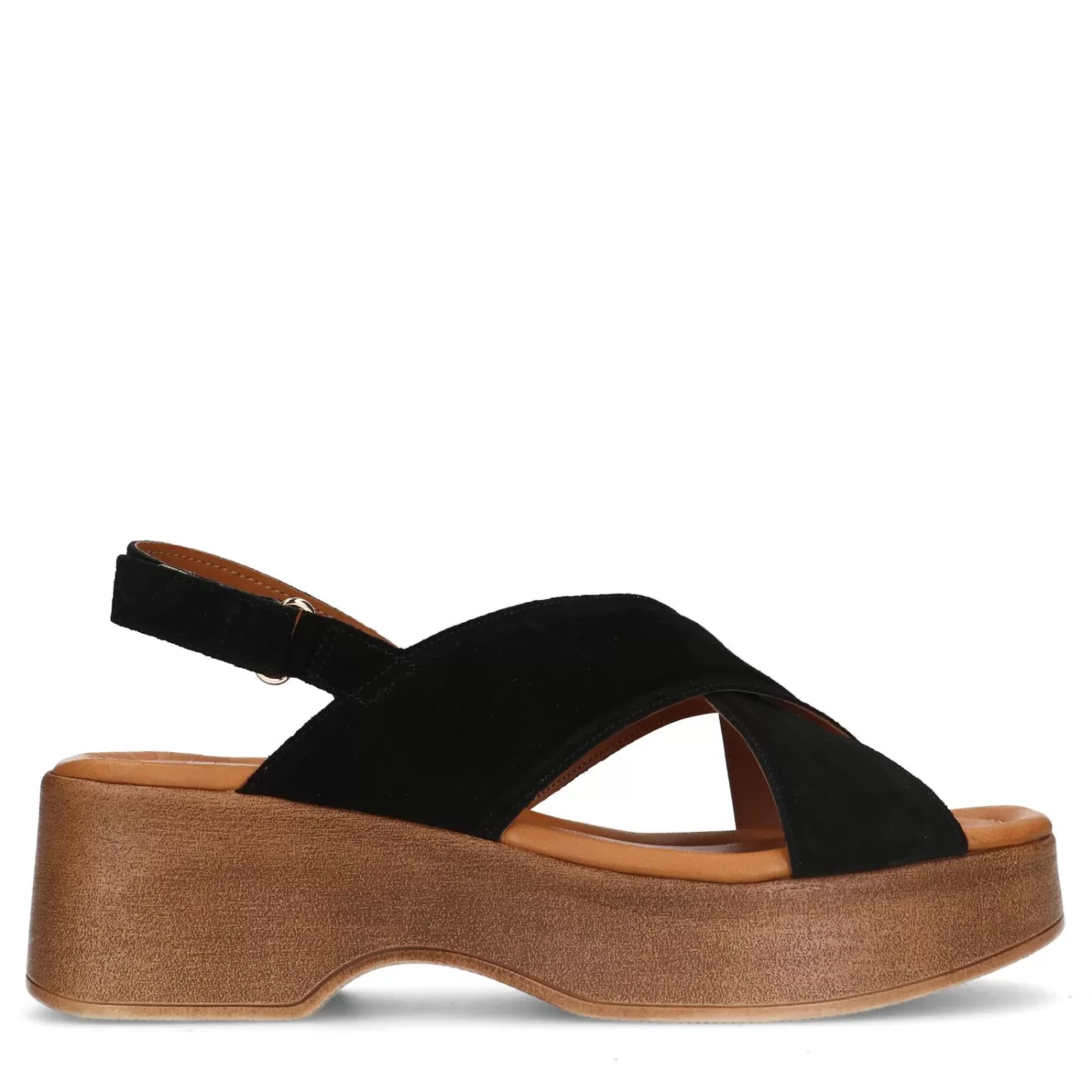 Sandales Cuir A Plateau - Noir<Sacha Sale