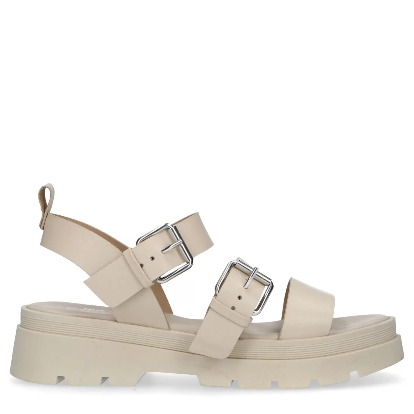 Sandales Cuir A Plateforme - Beige<Sacha Online