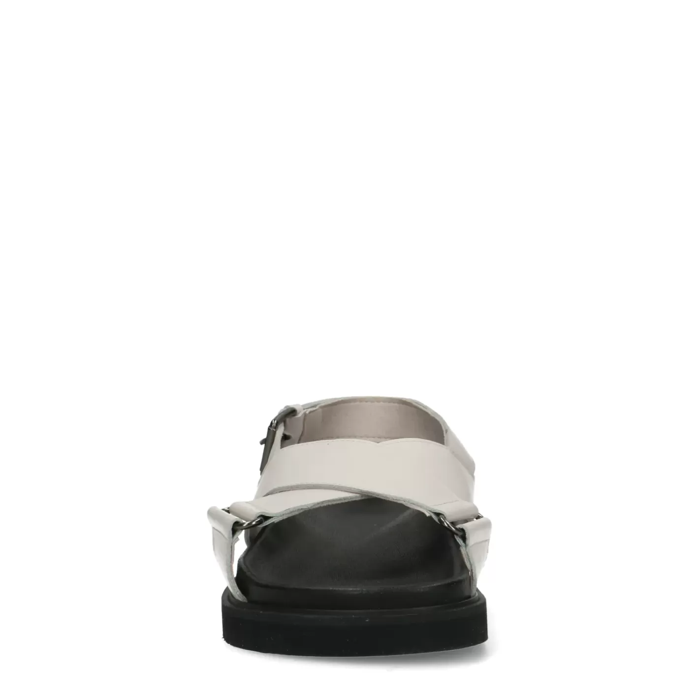 Sandales Cuir A Plateforme Avec Brides Croisees - Blanc Casse<Sacha Cheap