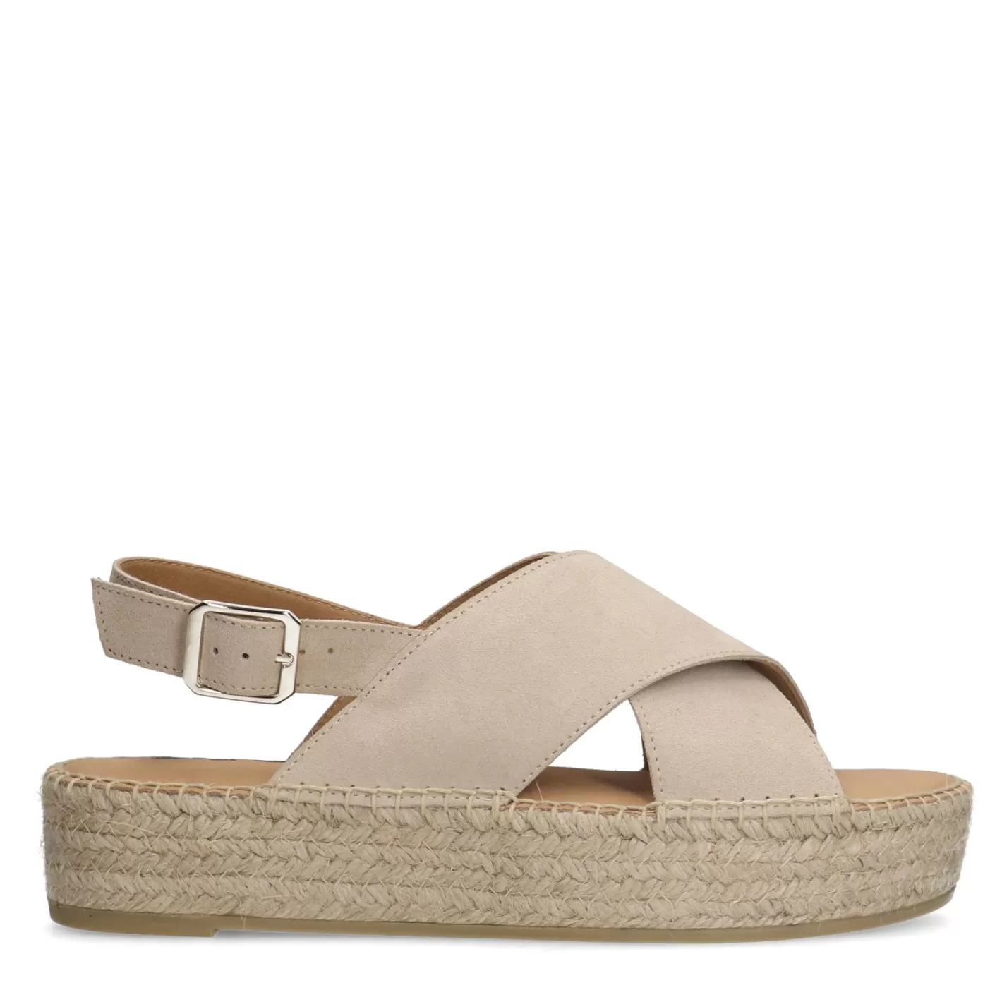 Sandales Daim A Plateforme - Beige<Sacha Cheap