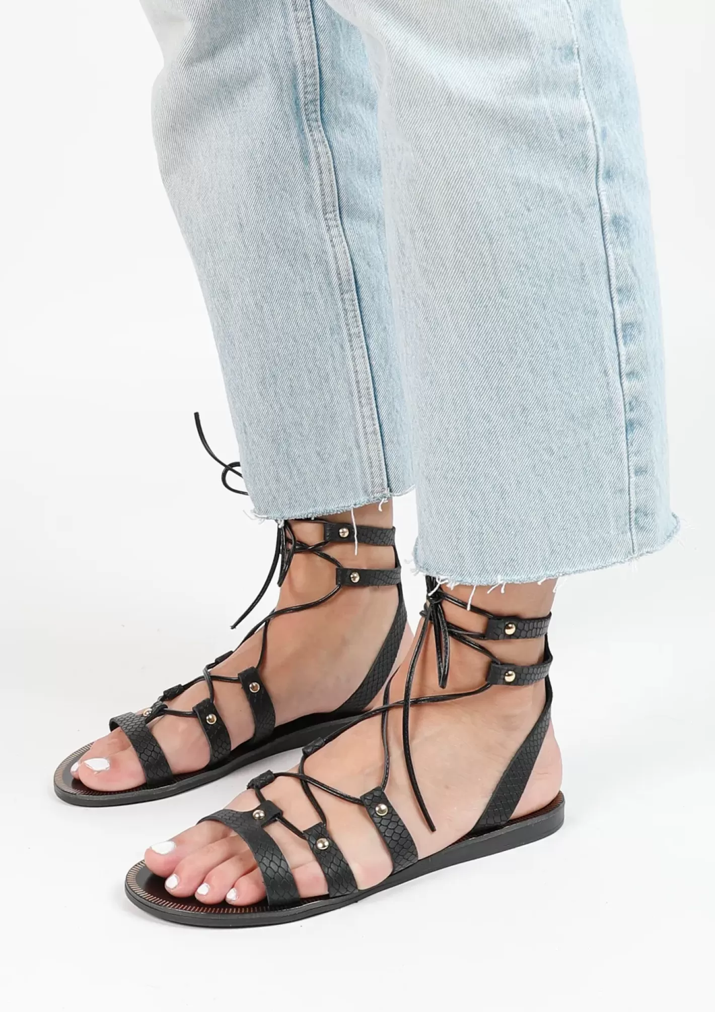 Sandales En Cuir - Noir<Sacha Sale