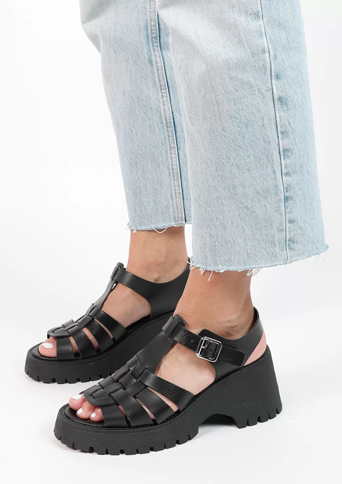 Sandales En Cuir - Noir<Sacha Outlet