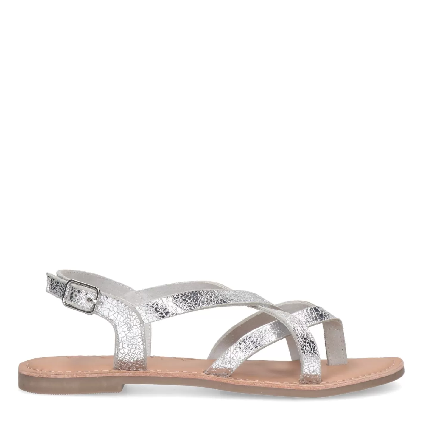 Sandales En Cuir Avec Brides Croisees - Argente<Sacha Store