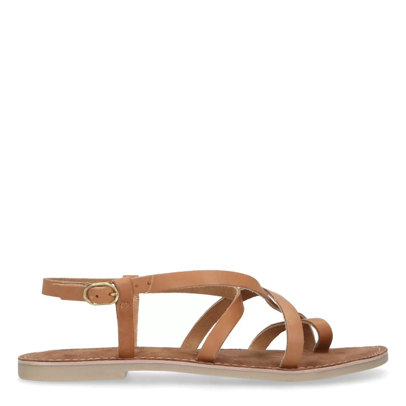 Sandales En Cuir Avec Brides Croisees - Marron<Sacha Online