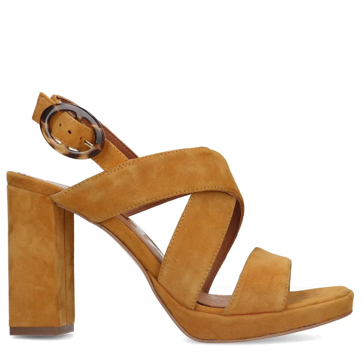 Sandales En Daim Avec Talon Cubain - Jaune<Sacha Discount