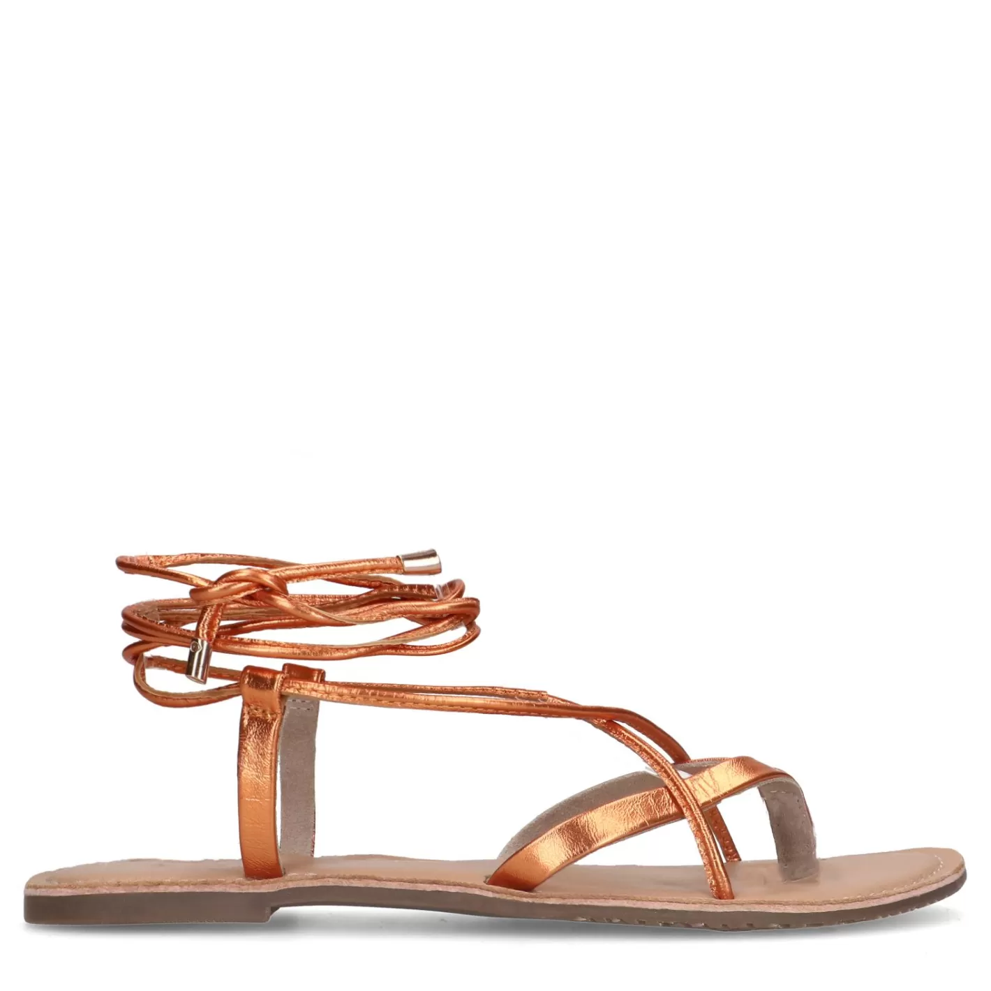 Sandales Metallisees En Cuir - Orange<Sacha Shop