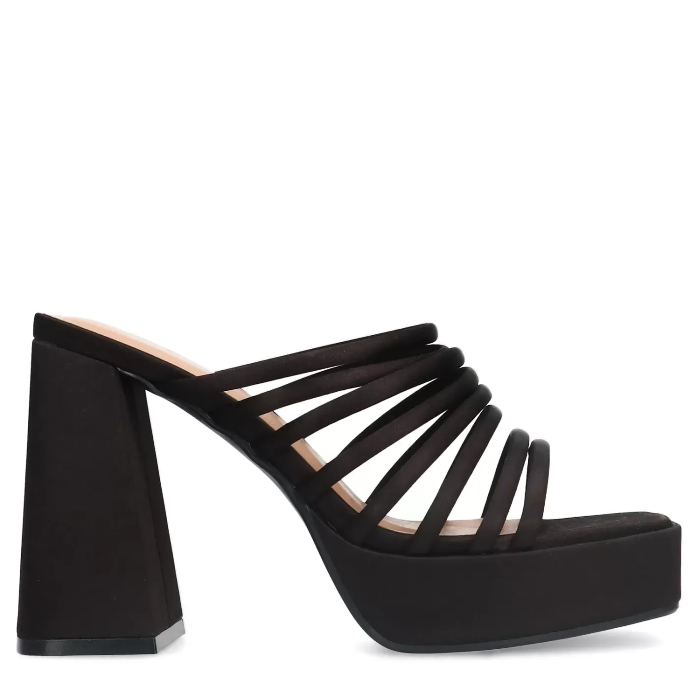 Sandales Satin Avec Plateau - Noir<Sacha Best