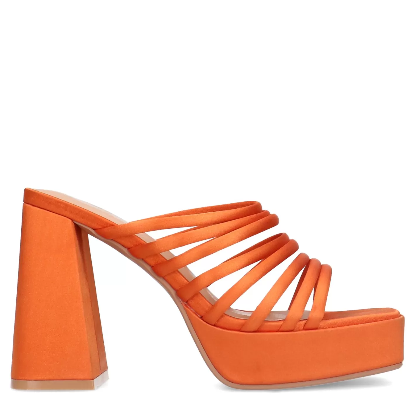 Sandales Satin Avec Plateau - Orange<Sacha Cheap