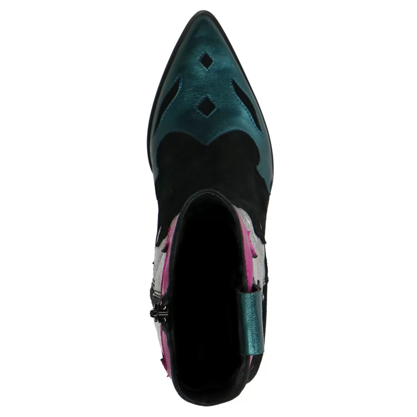 Santiags En Cuir Avec Details Metallises Colores - Noir<Sacha Clearance