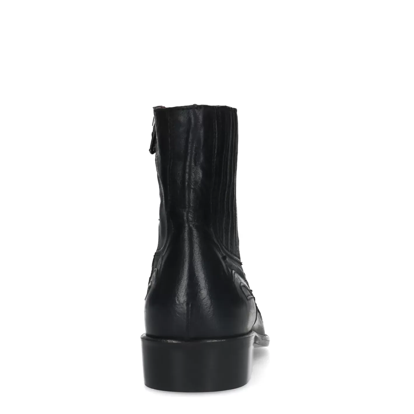 Santiags En Cuir Avec Surpiqures Decoratives - Noir<Sacha Discount