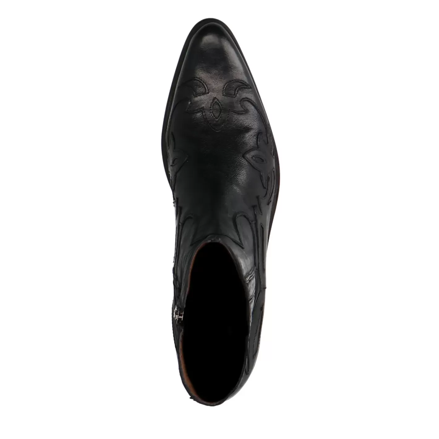 Santiags En Cuir Avec Surpiqures Decoratives - Noir<Sacha Discount