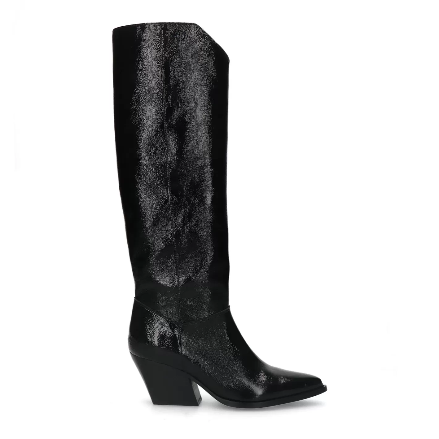 Santiags En Cuir Verni - Noir<Sacha Hot