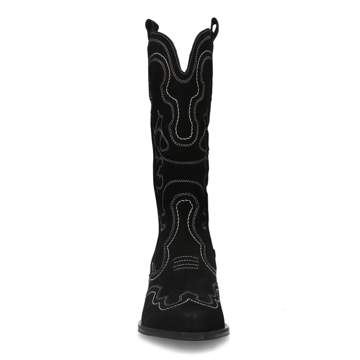 Santiags En Daim Avec Surpiqures Decoratives - Noir<Sacha Online