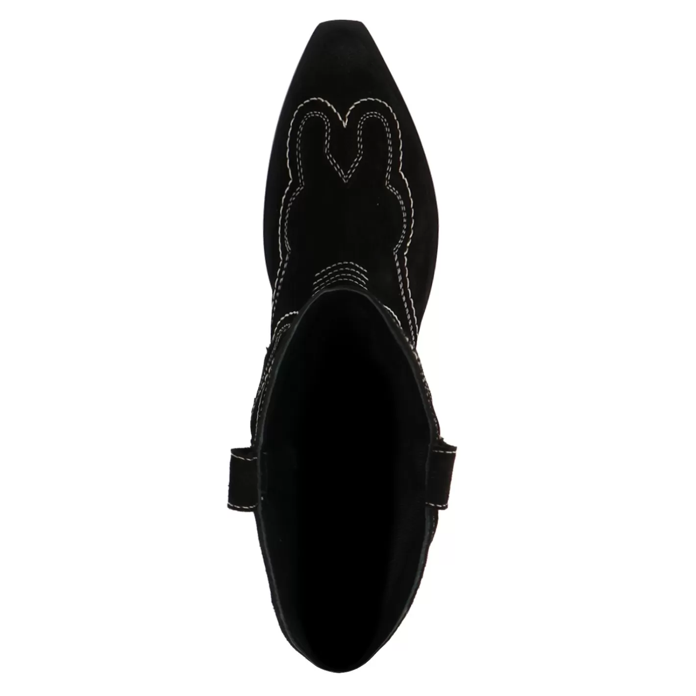 Santiags En Daim Avec Surpiqures Decoratives - Noir<Sacha Online