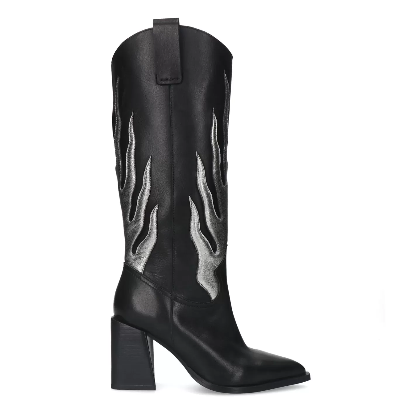 Santiags Flamme En Cuir - Noir<Sacha Flash Sale