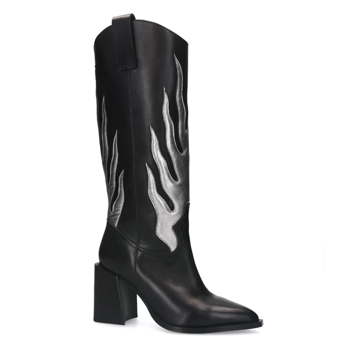 Santiags Flamme En Cuir - Noir<Sacha Flash Sale