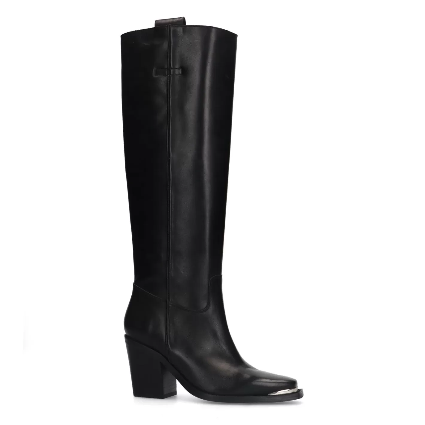 Santiags Hautes En Cuir - Noir<Sacha Discount