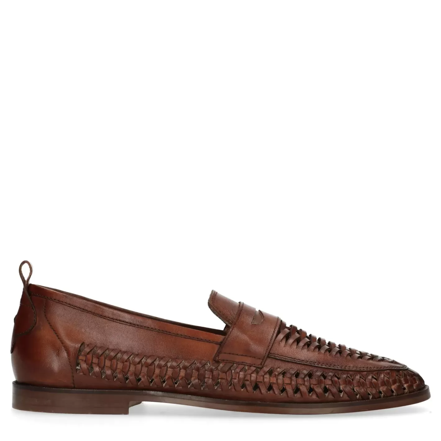 Slip-On Tressees En Cuir - Marron<Sacha Clearance